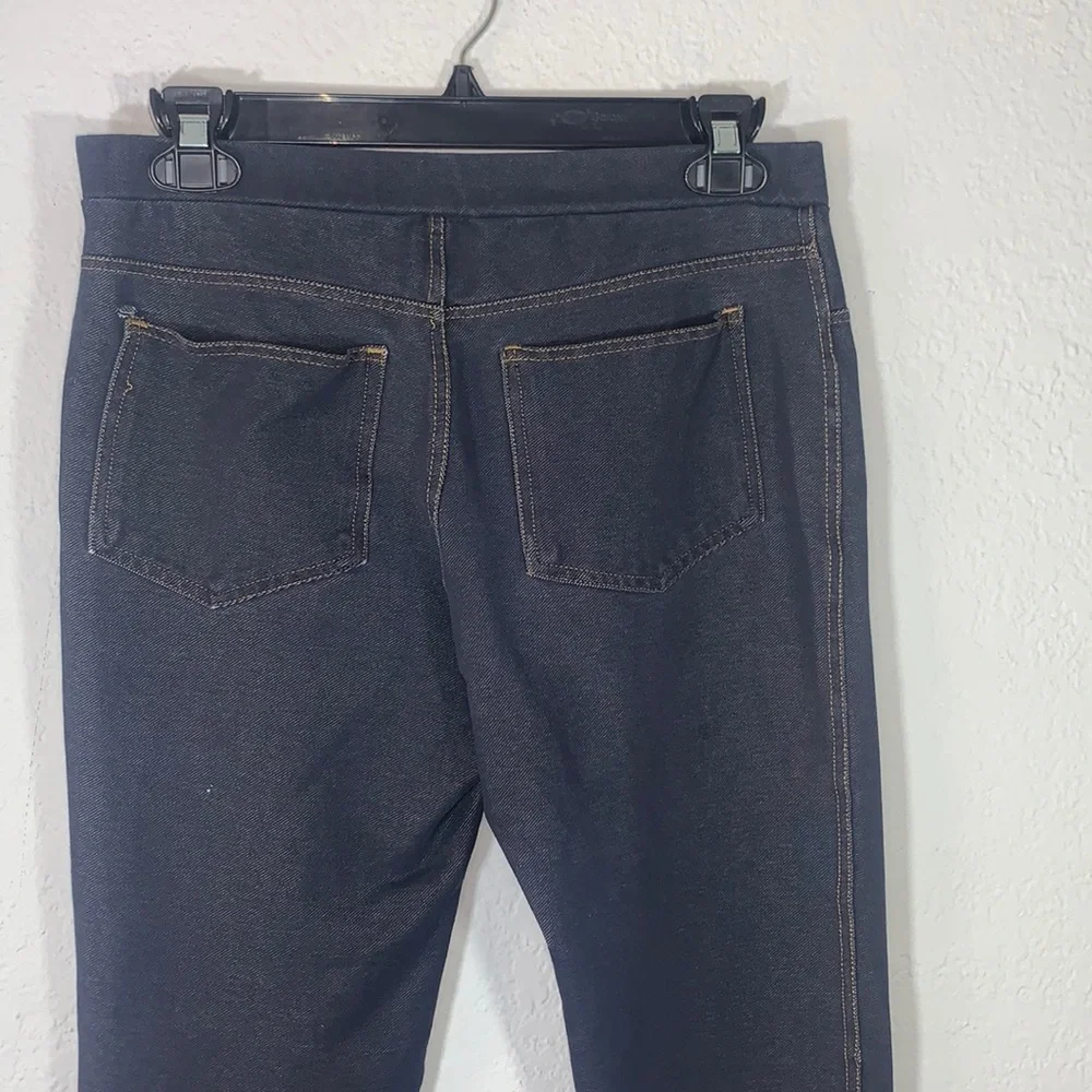 Dark Denim Blue Pull-On Jeggings Stretch Leggings Casual Comfortable Pants